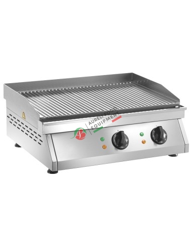 Electric fry-top with grooved cooking top dimensions 59,5Lx40Px8H cm