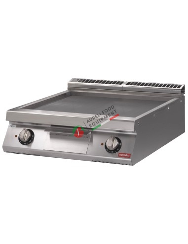 Table top electric griddle with smooth plate 10,80 Kw dim. 80Wx70Dx25H cm