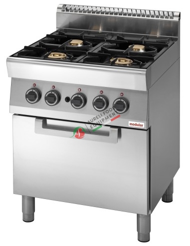 Gas range 4 burners with gas oven dim. 70Wx70Dx85H cm 23,4 Kw