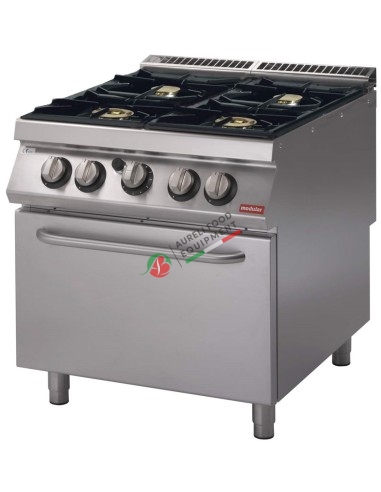Gas range 4 burners with gas oven dim. 80Wx90Dx87H cm 34 Kw