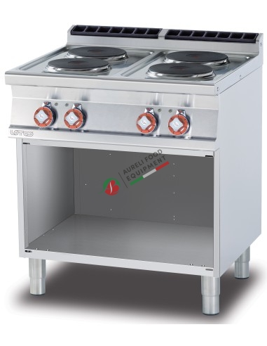 Threephase Boiling unit on open cabinet, 4 round plates 10,4 Kw