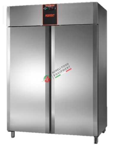 Stainless Steel Ventilated Refrigerated Cabinet GN 2/1, 2 doors Normal Temperature 0/+10 °C - capacity 1400 L