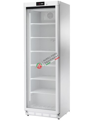 Armadio freezer -18°C statico BIANCO mod. digitale con porta a vetri capacità 360L dim. 60Lx60Px185,5H cm