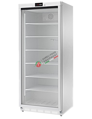Armadio freezer -18°C statico mod. digitale BIANCO con porta a vetri capacità 580L dim. 77,7Lx71Px189,5H cm