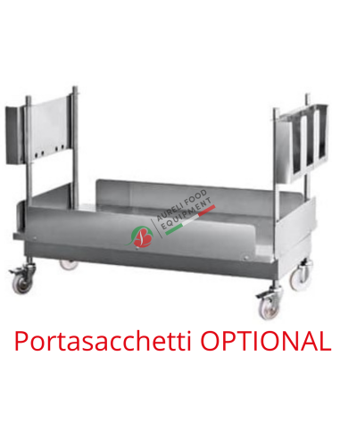 INOX Trolley with sides for lower shelf ISOLA V2