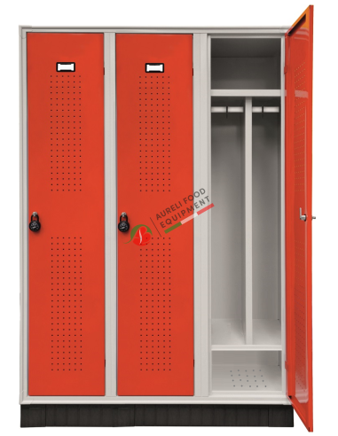 Locker with 3 compartments and inner partition dim. 120Wx50Dx175H cm