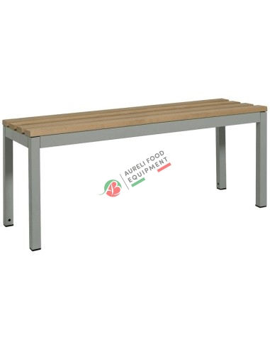 Bench - Monobloc frame made of painted steel tubular, top has four wooden boards dim. 103x32x40H cm