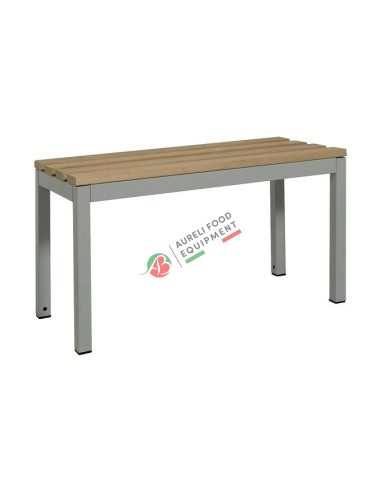Bench - Monobloc frame made of painted steel tubular, top has four wooden boards dim. 70x32x40H cm