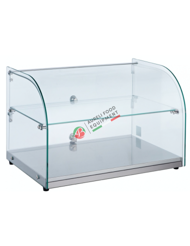 Neutral display case 2 glass shelves dim. 55,4Wx37,6Dx37H cm - capacity 45 L