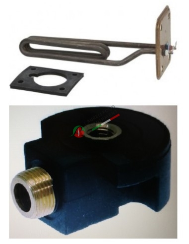 Elframo Support for top rinse manifold + heating element for boiler 3000/3300W + flat gasket of rubber - for gasswasher