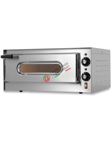 Electric oven for pizza 1 banking chamber with glass door - 2 thermostats