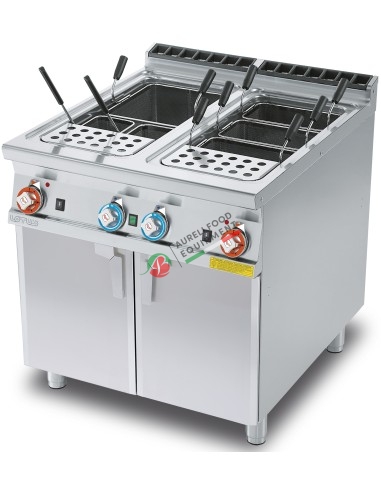 Lotus Gas pasta cooker 40+40 Lts dim. 80x90x90H cm - 2 tanks dim. 30,7x50,9x32,7H cm baskets not included